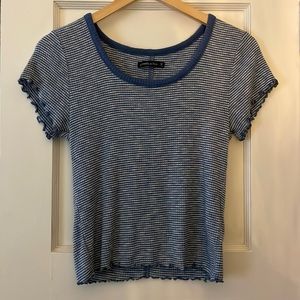 Abercrombie & Fitch Blue Waffle Scoop-neck Tee